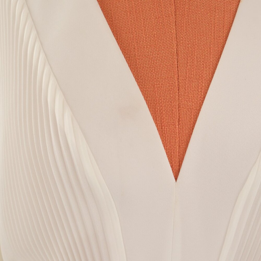 Milly Liv Pleated Bow Belted A-Line Minidress, White, US 4 - Picture 8 of 10